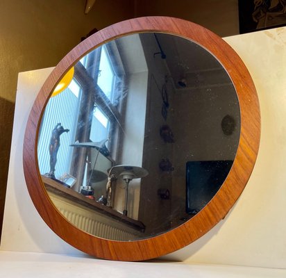 Mid-Century Scandinavian Teak Round Wall Mirror, 1960s-LCR-1088209