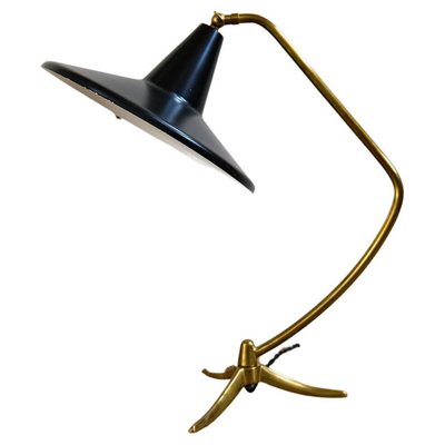 Mid-Century Scandinavian Tripod Brass Table Lamp, Sweden, 1950-UYK-1396131