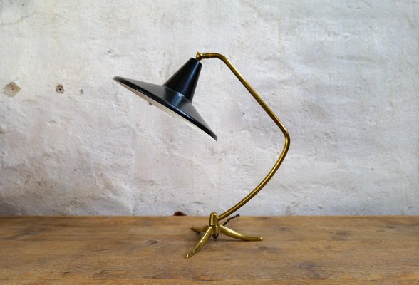 Mid-Century Scandinavian Tripod Brass Table Lamp, Sweden, 1950-UYK-1396131