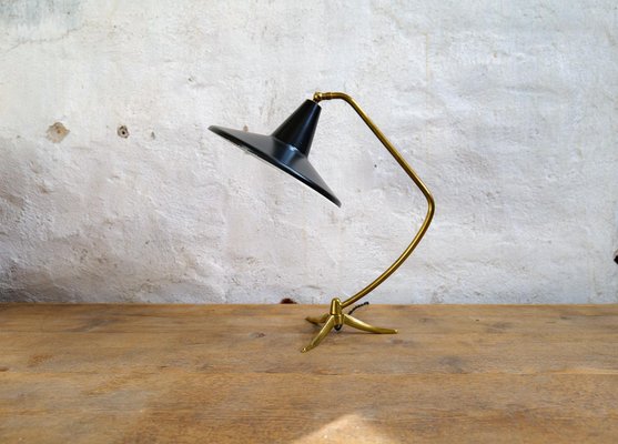 Mid-Century Scandinavian Tripod Brass Table Lamp, Sweden, 1950-UYK-1396131