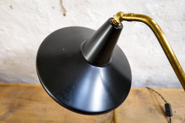 Mid-Century Scandinavian Tripod Brass Table Lamp, Sweden, 1950-UYK-1396131