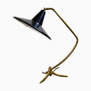 Mid-Century Scandinavian Tripod Brass Table Lamp, Sweden, 1950-UYK-1396131