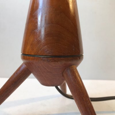 Mid-Century Scandinavian Tripod Table Lamp in Teak and Glass, 1960s-LCR-975991