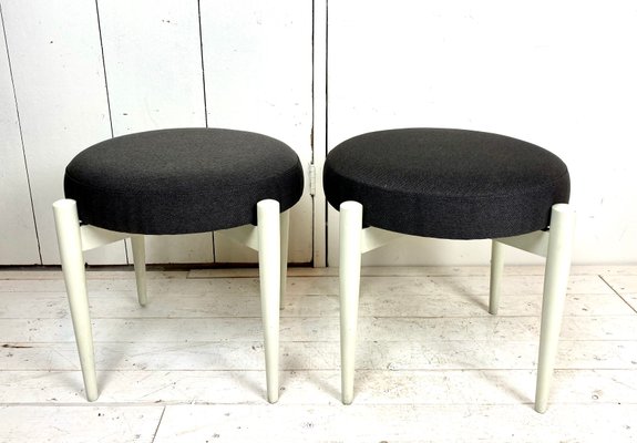 Mid-Century Scandinavian Wooden Stools, Set of 2-WZZ-900991