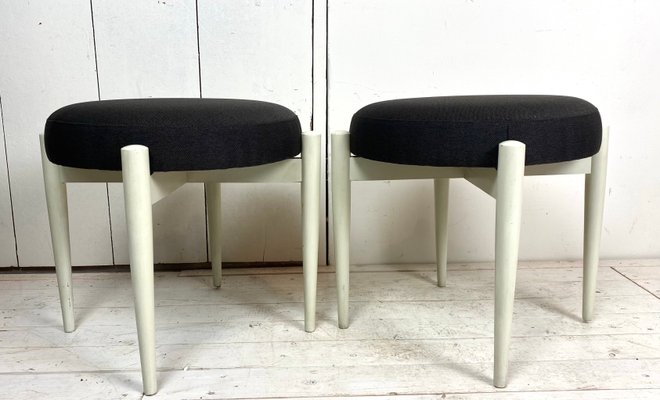 Mid-Century Scandinavian Wooden Stools, Set of 2-WZZ-900991