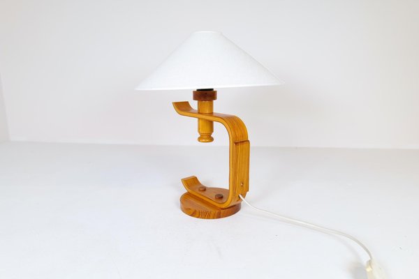 Mid-Century Scandinavien Modern Sculptural Table Lamp in Pine, 1970s-UYK-1216768