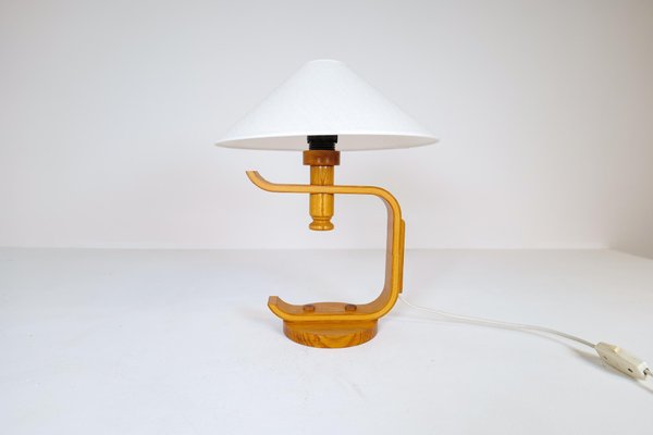 Mid-Century Scandinavien Modern Sculptural Table Lamp in Pine, 1970s-UYK-1216768