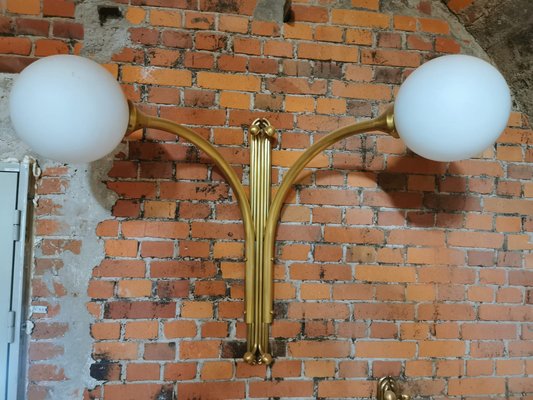 Mid-Century Sconce in Metal & Milk Glass-QJA-1705103