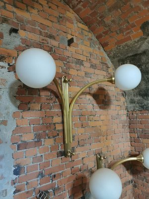 Mid-Century Sconce in Metal & Milk Glass-QJA-1705103