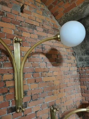 Mid-Century Sconce in Metal & Milk Glass-QJA-1705103