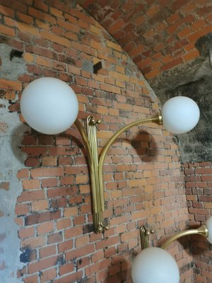 Mid-Century Sconce in Metal & Milk Glass-QJA-1705103