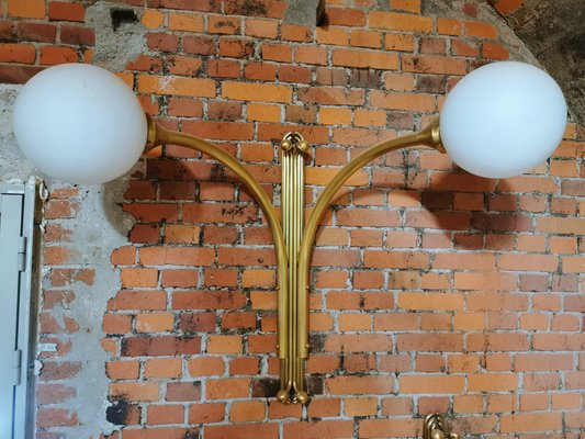 Mid-Century Sconce in Metal & Milk Glass-QJA-1705103