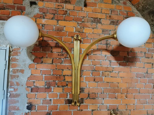 Mid-Century Sconce in Metal & Milk Glass-QJA-1705103