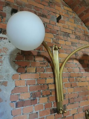 Mid-Century Sconce in Metal & Milk Glass-QJA-1705103