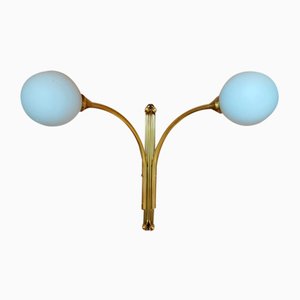 Mid-Century Sconce in Metal & Milk Glass-QJA-1705103