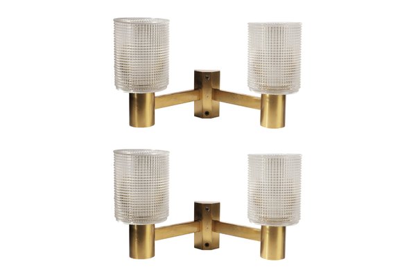 Mid-Century Sconces attributed to Carl Fagerlund for Orrefors, Set of 2-PSQ-2023672