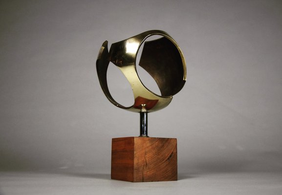 Mid-Century Sculptural Modern Brass Sphere, the Netherlands, 1960s-IEI-1259129