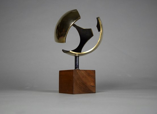 Mid-Century Sculptural Modern Brass Sphere, the Netherlands, 1960s-IEI-1259129