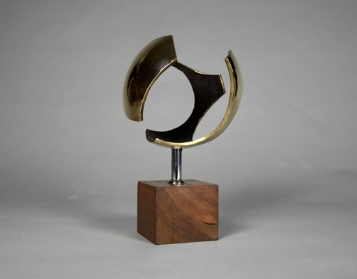 Mid-Century Sculptural Modern Brass Sphere, the Netherlands, 1960s-IEI-1259129