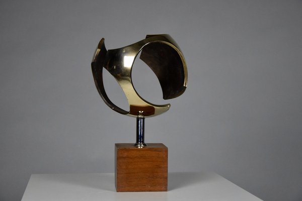 Mid-Century Sculptural Modern Brass Sphere, the Netherlands, 1960s-IEI-1259129