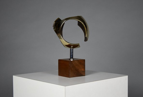 Mid-Century Sculptural Modern Brass Sphere, the Netherlands, 1960s-IEI-1259129