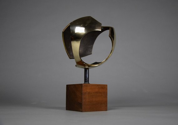 Mid-Century Sculptural Modern Brass Sphere, the Netherlands, 1960s-IEI-1259129