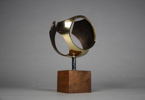 Mid-Century Sculptural Modern Brass Sphere, the Netherlands, 1960s-IEI-1259129