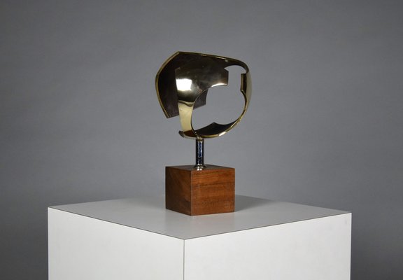 Mid-Century Sculptural Modern Brass Sphere, the Netherlands, 1960s-IEI-1259129