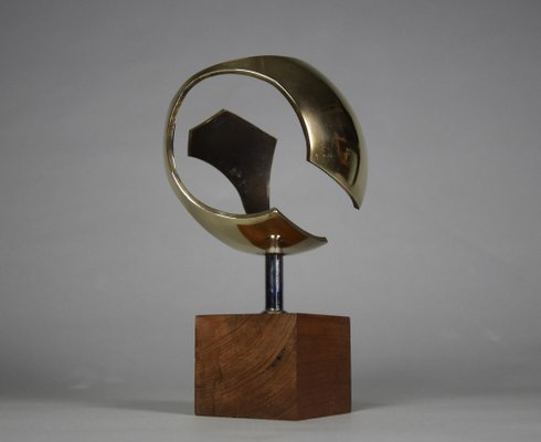 Mid-Century Sculptural Modern Brass Sphere, the Netherlands, 1960s-IEI-1259129