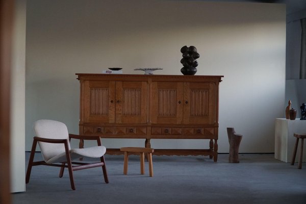 Mid-Century Sculptural Sideboard in Solid Oak, by a Danish Cabinetmaker, 1950s-MXF-1359180