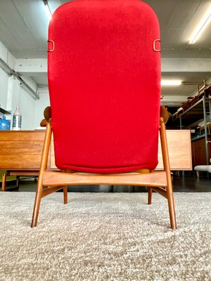 Mid-Century Sculptural Teak High-Back Armchair in the style of Alf Svensson, Sweden, 1950s-OHY-2025978