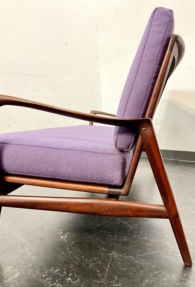 Mid-Century Sculptural Teak Wood Sofa in the style of Ib Kofod-Larsen & Hartmut Lohmeyer, Denmark, 1950s