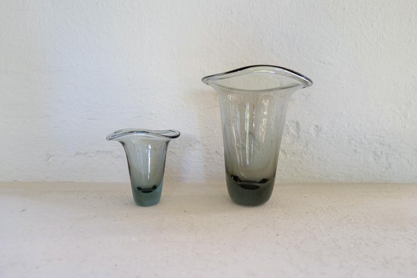 Mid-Century Sculptural Vases attributed to Vicke Lindstrand for Kosta, Sweden, 1950s, Set of 4-UYK-1367544