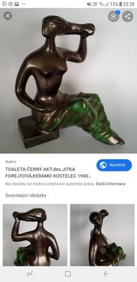 Mid-Century Sculpture by Jitka Forejtova for Keramos, 1960s-TZ-732140