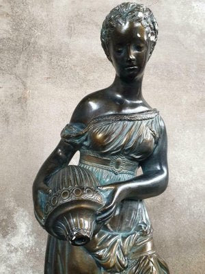 Mid-Century Sculpture of a Young Woman with a Jug-IFQ-725464