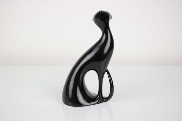 Mid-Century Sculpture of Cat from Royal Dux, 1960s-TZ-1008942