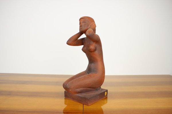 Mid-Century Sculpture of Nude Sitting Women by Jitka Forejtová, 1960s-TZ-936348