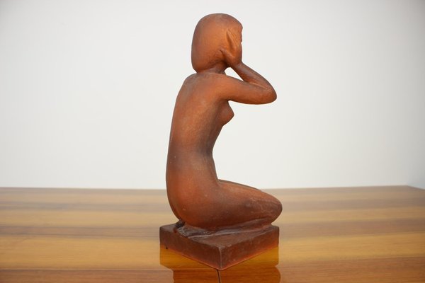 Mid-Century Sculpture of Nude Sitting Women by Jitka Forejtová, 1960s-TZ-936348