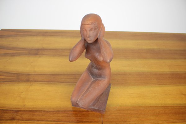 Mid-Century Sculpture of Nude Sitting Women by Jitka Forejtová, 1960s-TZ-936348