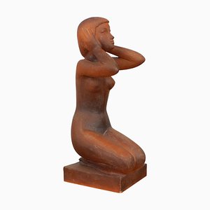 Mid-Century Sculpture of Nude Sitting Women by Jitka Forejtová, 1960s-TZ-936348