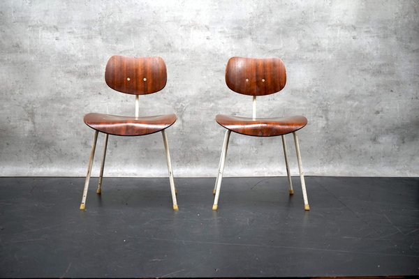 Mid-Century Se68 Side Chairs with White Base by Egon Eiermann for Wilde & Spieth, Set of 2-CIP-1724109