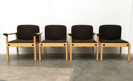 Mid-Century Series 77 Armchairs by Gerd Lange for Schlapp Möbel, 1970s, Set of 4