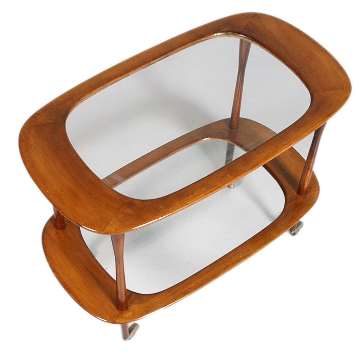 Mid-Century Service Cart in Teak & Glass by Cesare Lacca for Cassina, 1950s