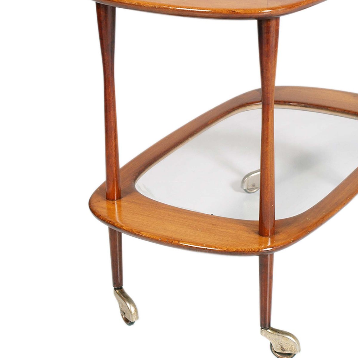 Mid-Century Service Cart in Teak & Glass by Cesare Lacca for Cassina, 1950s