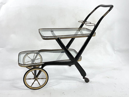 Mid-Century Serving Bar Cart by Cesare Lacca, Italy, 1950s