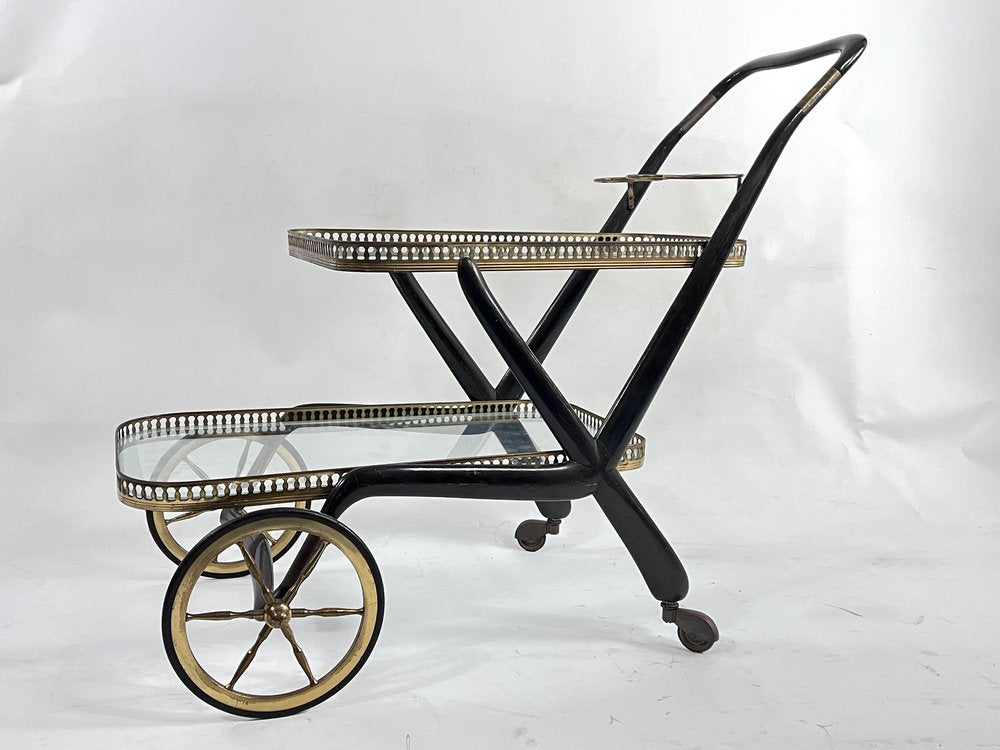 Mid-Century Serving Bar Cart by Cesare Lacca, Italy, 1950s