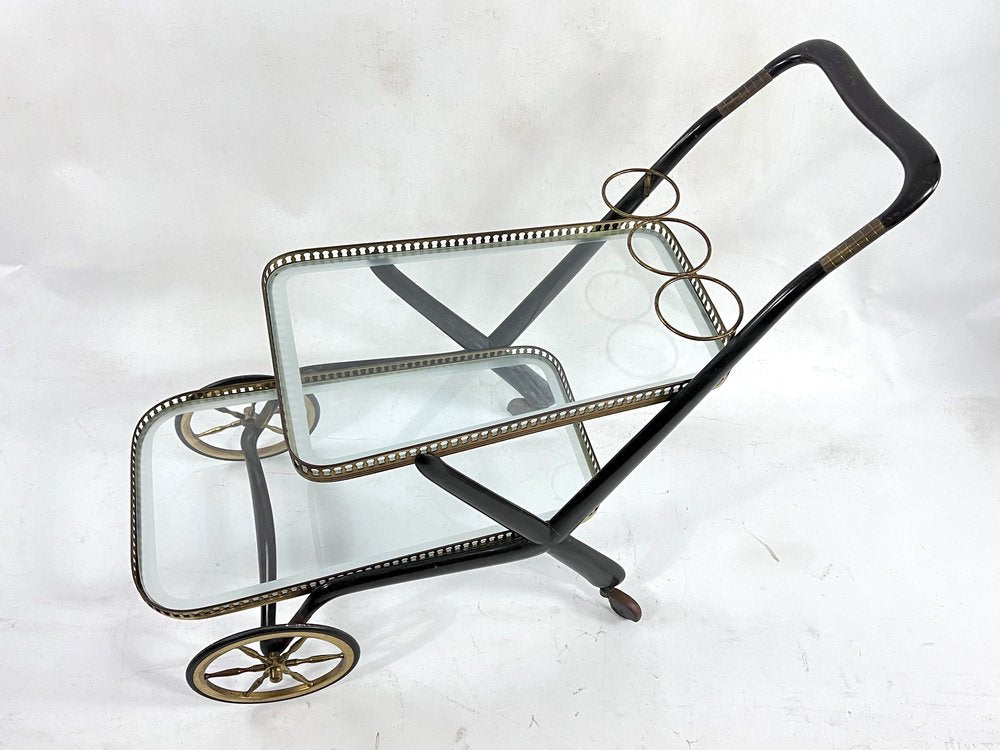 Mid-Century Serving Bar Cart by Cesare Lacca, Italy, 1950s