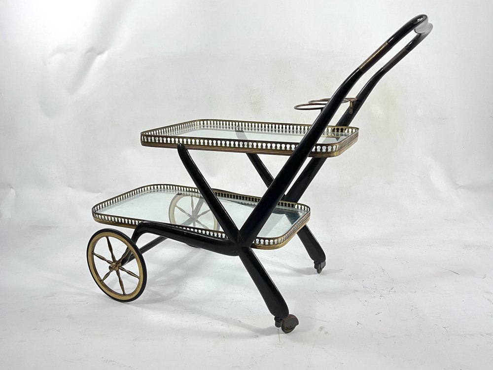 Mid-Century Serving Bar Cart by Cesare Lacca, Italy, 1950s