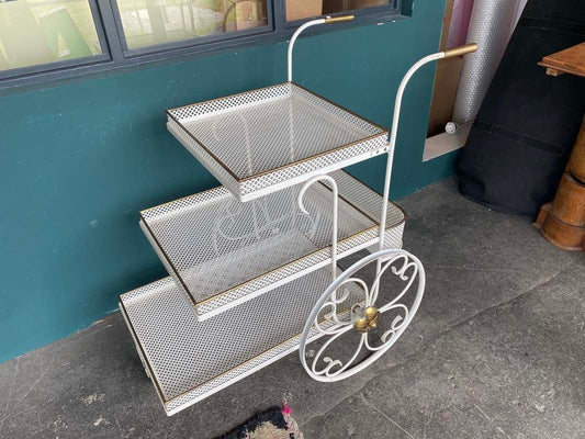 Mid-Century Serving Trolley in the Style of Mathieu Mategot