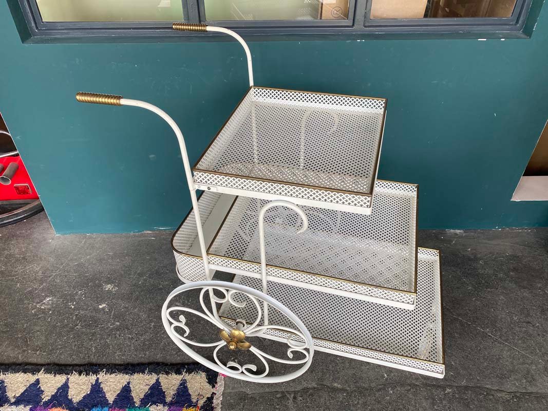 Mid-Century Serving Trolley in the Style of Mathieu Mategot